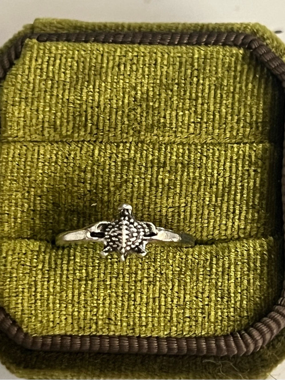 Boho Design Silver Turtle Stainless Steel Band Size 6